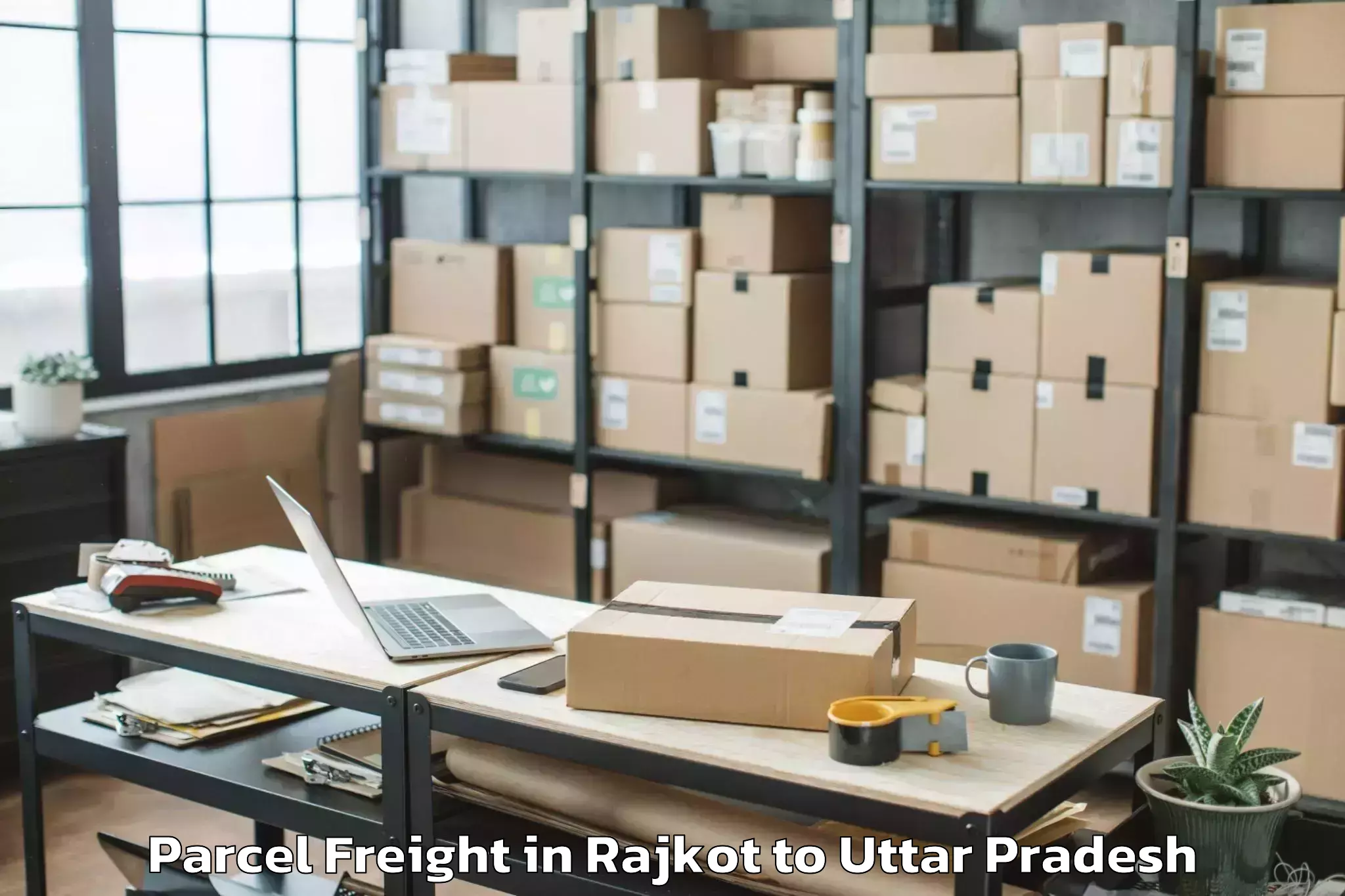 Book Your Rajkot to Jarwal Parcel Freight Today